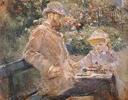 Berthe Morisot Manet and his daughter Spain oil painting artist